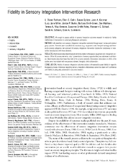 Fidelity in Sensory Integration Intervention Research